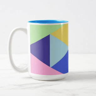 Taza Bicolor arte geométrico multicolor