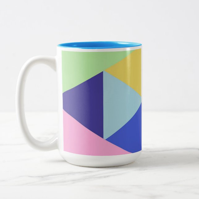 Taza Bicolor arte geométrico multicolor (Izquierda)