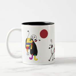 Taza Bicolor Arte inspirado en Miro