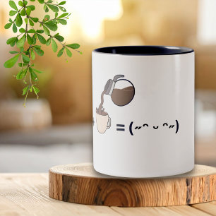 Taza Bicolor Arte minimalista de café igual a estado de ánimo f