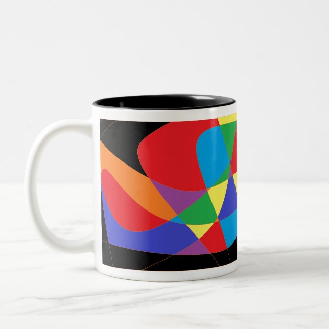 Taza Bicolor Arte moderno de color arcoiris (Izquierda)