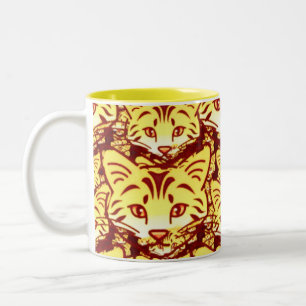 Taza Bicolor Arte moderno de gatos