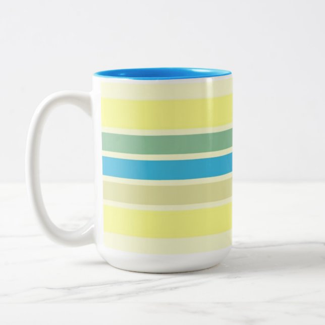 Taza Bicolor arte moderno de rayas (Izquierda)