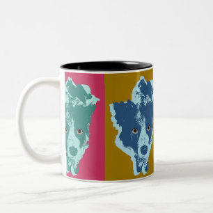 Taza Bicolor Arte pop de la estrella de color de borde