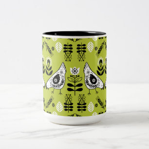 Taza Bicolor Arte popular de Chicken Hen