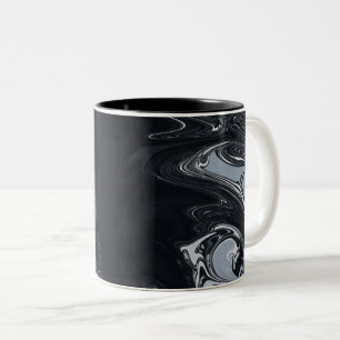 Taza Bicolor Arte Resumen Blanco Y Negro Mejor arte abstracto