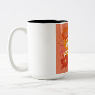 Taza Bicolor Arte Retro de Explosión Solar "Irradia Positividad