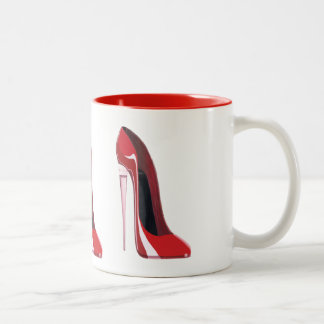 Taza Bicolor Arte rojo del zapato del estilete del talón de