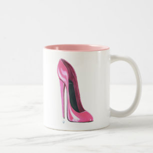 Taza Bicolor Arte rosado del zapato del estilete