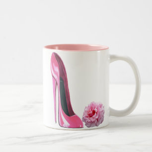 Taza Bicolor Arte rosado del zapato del estilete y color de
