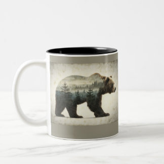 Taza Bicolor Arte salvaje Grizzly Bear