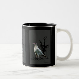 Taza Bicolor Arte salvaje Raven Blanco poco común