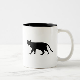 Taza Bicolor Arte simple del maullido del ronroneo del gatito