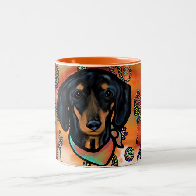 TAZA BICOLOR ARTE SUDOESTE DACHSHUND (Centro)