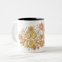 Arte tipográfico retro groovy con buenas vibras
