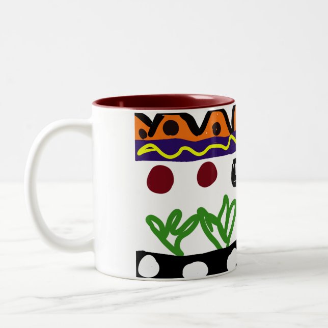 Taza Bicolor Arte trasero de león (Izquierda)