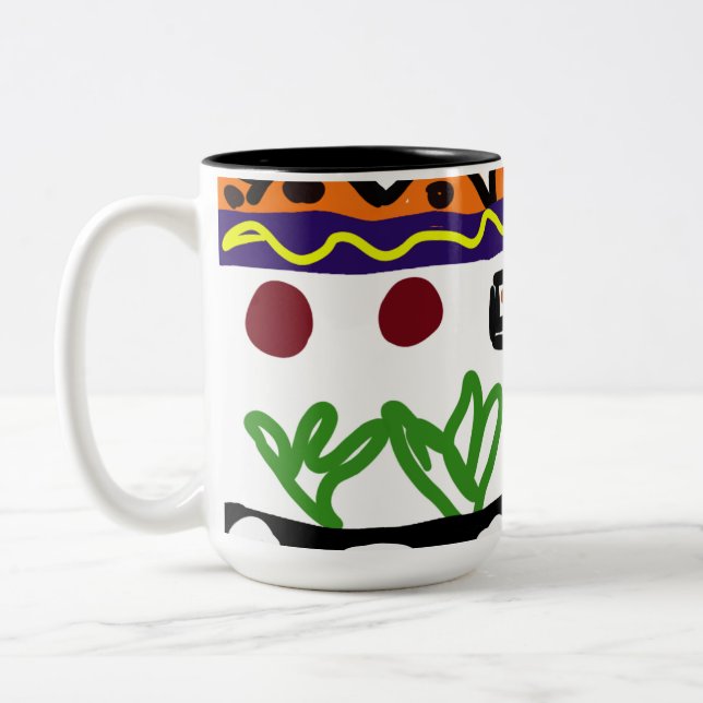 Taza Bicolor Arte trasero de león (Izquierda)