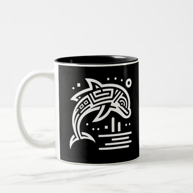 Taza Bicolor Arte tribal geométrico elegante (Izquierda)