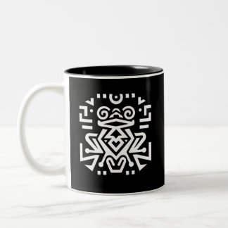 Taza Bicolor Arte tribal geométrico elegante