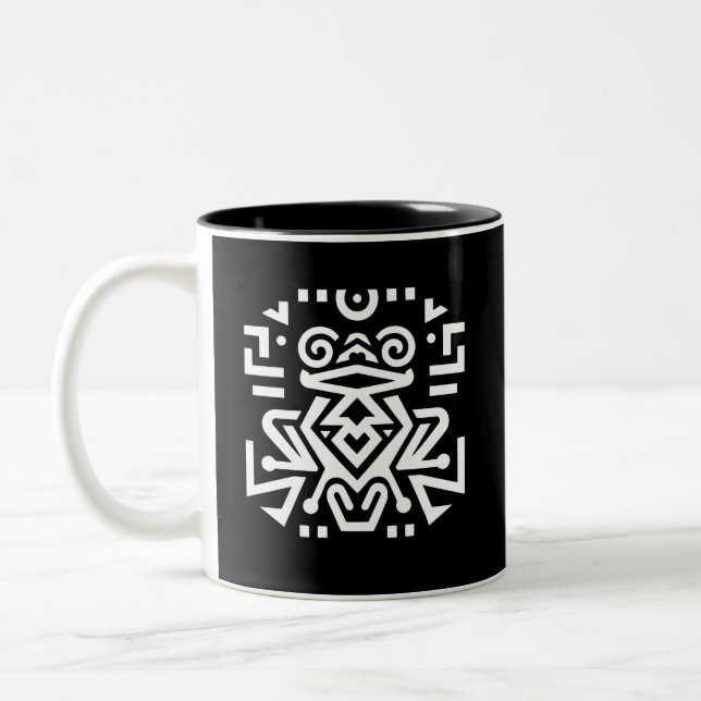 Taza Bicolor Arte tribal geométrico elegante (Izquierda)