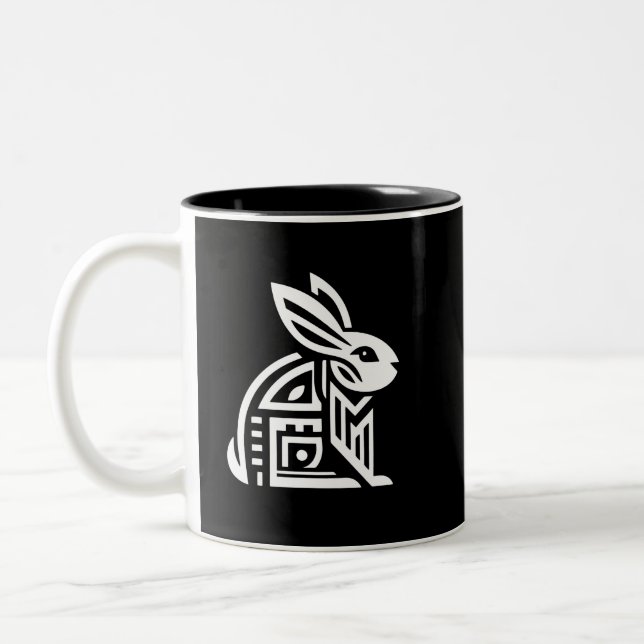 Taza Bicolor Arte tribal geométrico elegante (Izquierda)