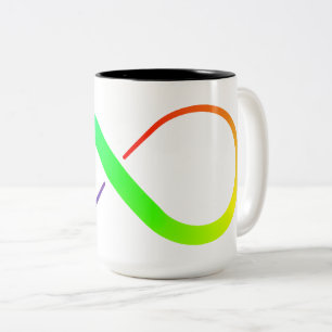 Taza Bicolor Arte vectorial del símbolo de infinito del arcoíri