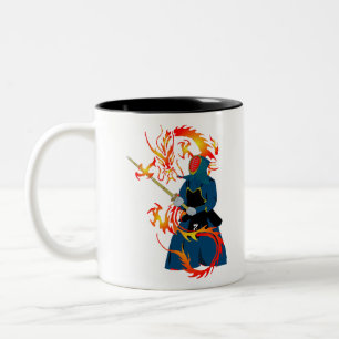 Taza Bicolor Artes Marciales Hwa Rang Do Stick Dragon de Lucha