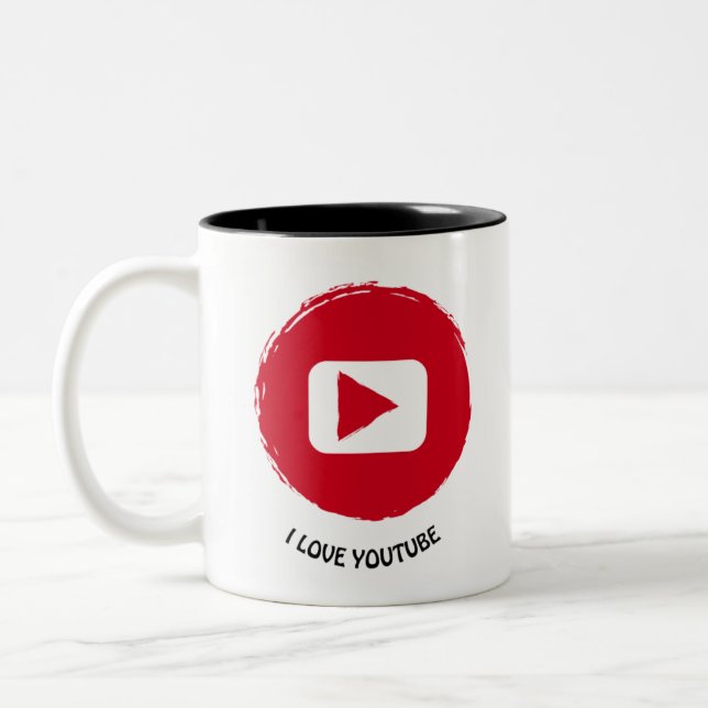 Taza Bicolor articulos personalizados  i live youtube (Izquierda)