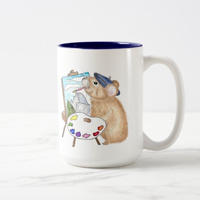 Taza Bicolor Artista Pika Plein Air Painter Yosemite (Derecha)