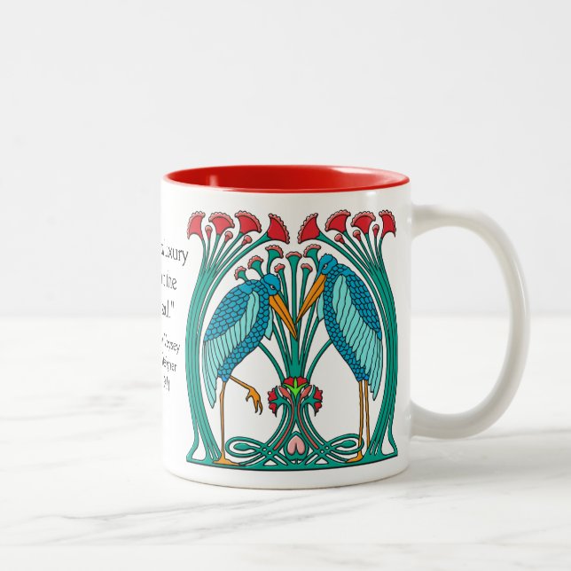 Taza Bicolor Arts and Crafts Cranes v1 (Derecha)