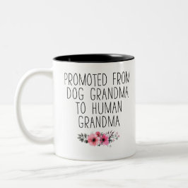 Taza Bicolor Ascendido de la abuela del perro a la abuela human