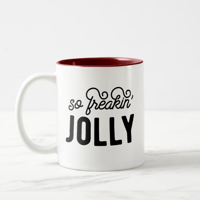 Taza Bicolor Así que los Navidades de Freakin Jolly (Izquierda)