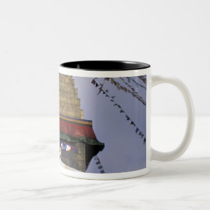 Taza Bicolor Asia, Nepal, Katmandú. Estupa de Boudhanath. 2