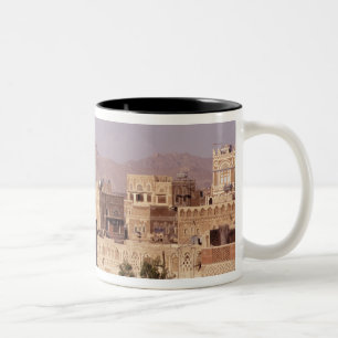 Taza Bicolor Asia, Oriente Medio, República de Yemen, Sana'a.