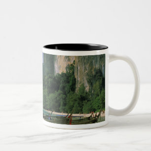 Taza Bicolor Asia, Tailandia, Krabi. Playa West Railay,