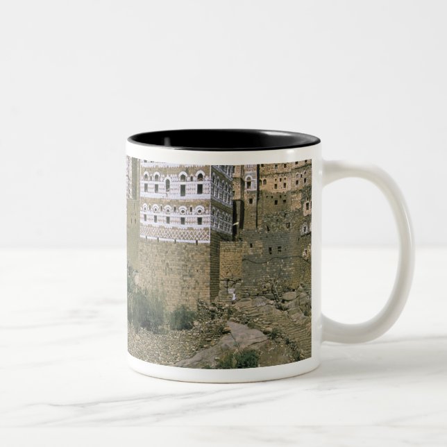 Taza Bicolor Asia, Yemen, Al Hajjara. Edificios y solamente (Derecha)