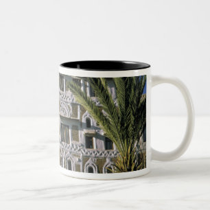 Taza Bicolor Asia, Yemen, Sana'a. Casa yemení.