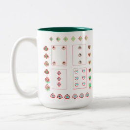 Taza Bicolor asombroso diseño de cartas de juego de dos tonos, 