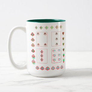 Taza Bicolor asombroso diseño de cartas de juego de dos tonos,