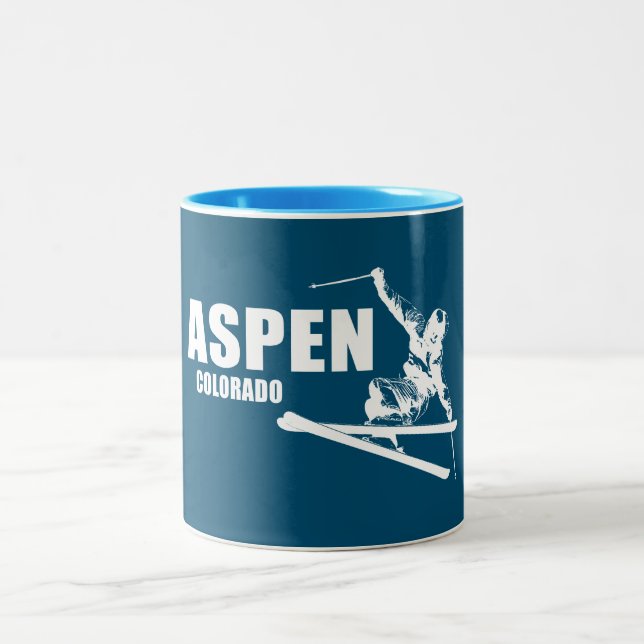 Taza Bicolor Aspen Colorado Skier (Centro)