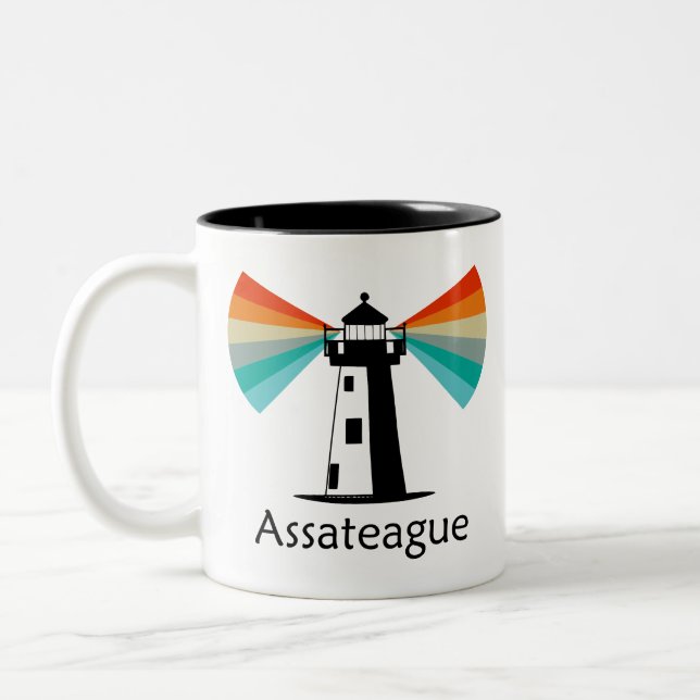 Taza Bicolor Assateague Virginia Lighthouse Rainbow (Izquierda)