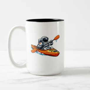 Taza Bicolor . Astronaut en kayak