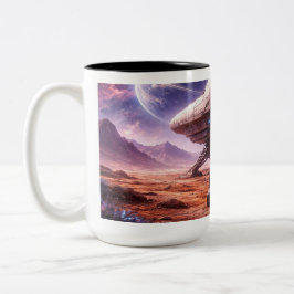 Taza Bicolor Astronaut leaving Space Ship
