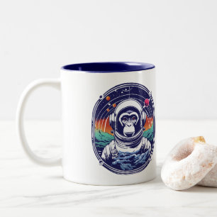 Taza Bicolor Astronauta de mono espacial