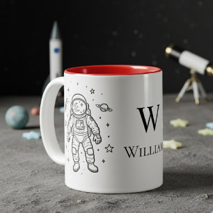 Taza Bicolor Astronauta Personalizado para Niños