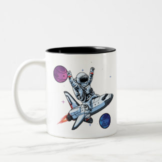 Taza Bicolor astronautas de la nasa en el transbordador espacia