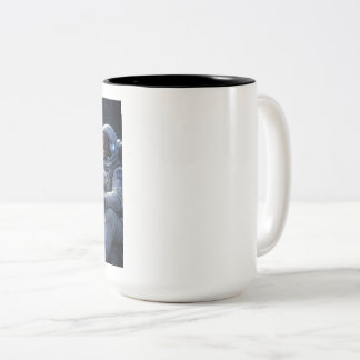 Taza Bicolor Astronautas Tomando Café