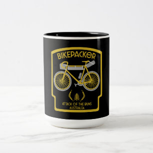 Taza Bicolor Ataque australiano a los bollos en bicicleta