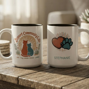 Taza Bicolor Atardecer Compasivo Retro TNR