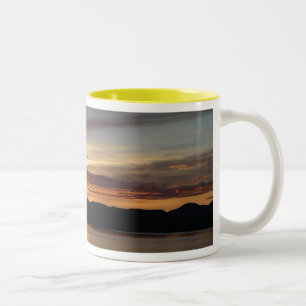 Taza Bicolor Atardecer de Alaska II Hermosa Fotografía de Alask